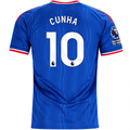adidas Mens Manchester United Matheus Cunha Away Jersey w/ EPL + No Room For Racism Patches 26/27 (Blue)