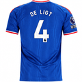 adidas Mens Manchester United Matthijs de Ligt Away Jersey w/ EPL + No Room For Racism Patches 26/27 (Blue)