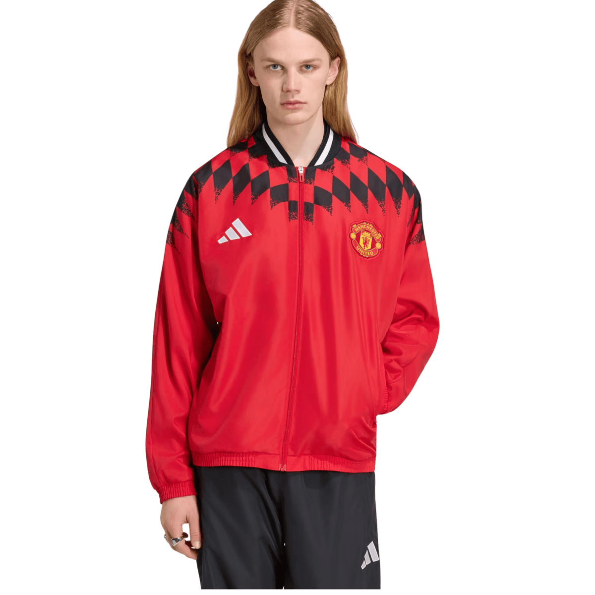 adidas Mens Manchester United Stadium Track Top 26/27 (Red/Black) | SoccerWearhouse