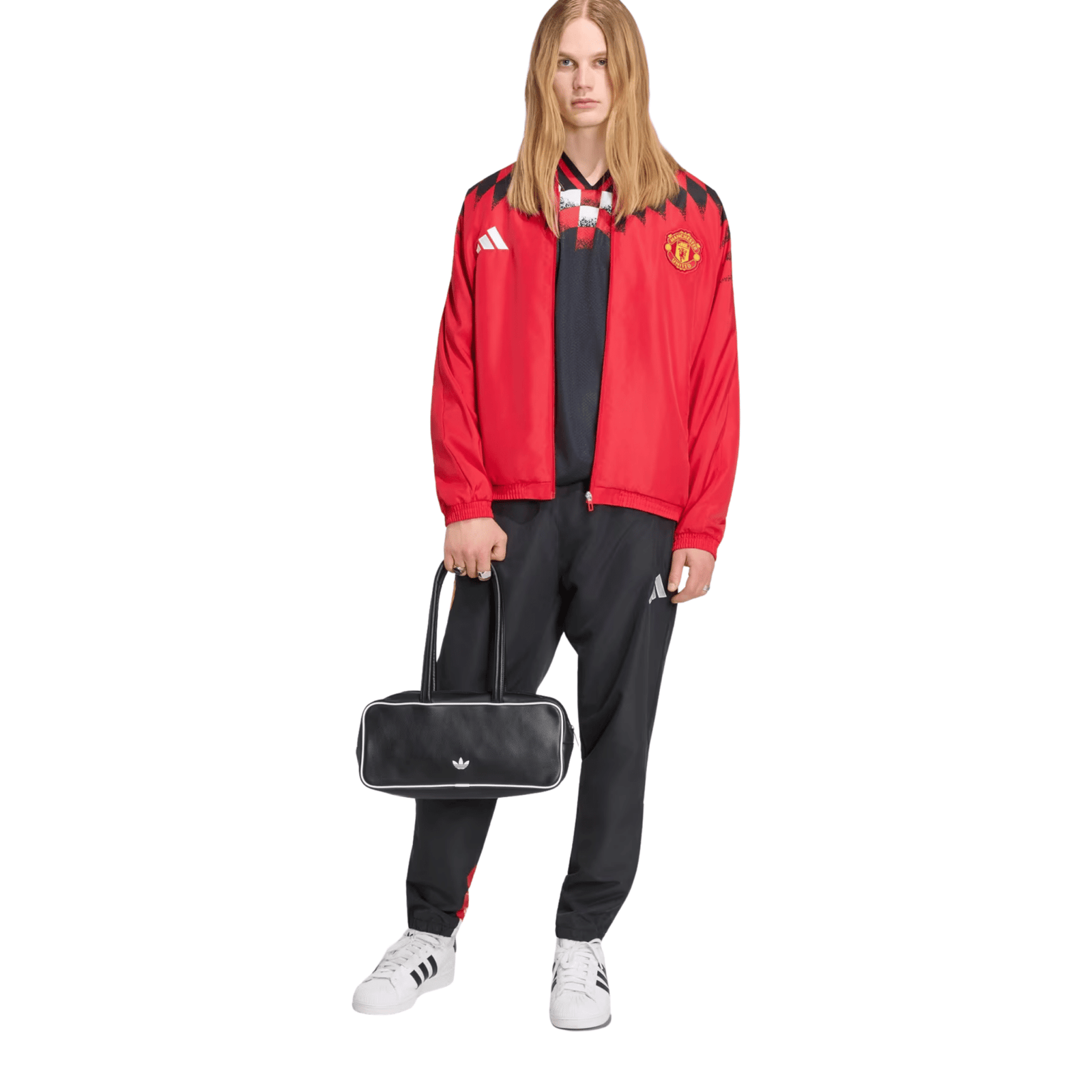 adidas Mens Manchester United Stadium Track Top 26/27 (Red/Black) | SoccerWearhouse
