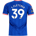 adidas Mens Manchester United Tyler Fletcher Away Jersey w/ EPL + No Room For Racism Patches 26/27 (Blue)