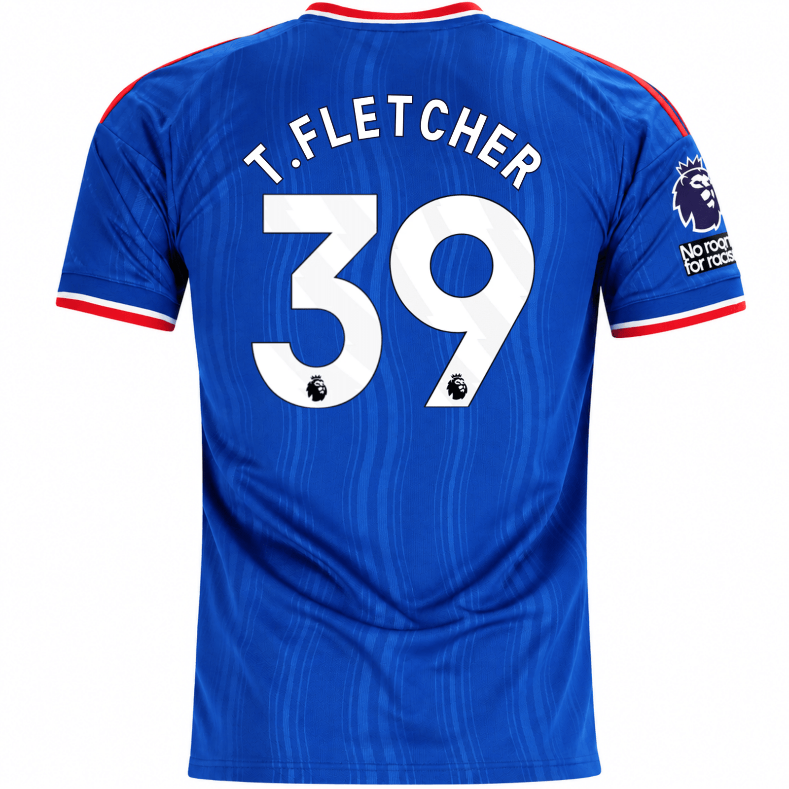 adidas Mens Manchester United Tyler Fletcher Away Jersey w/ EPL + No Room For Racism Patches 26/27 (Blue) | SoccerWearhouse