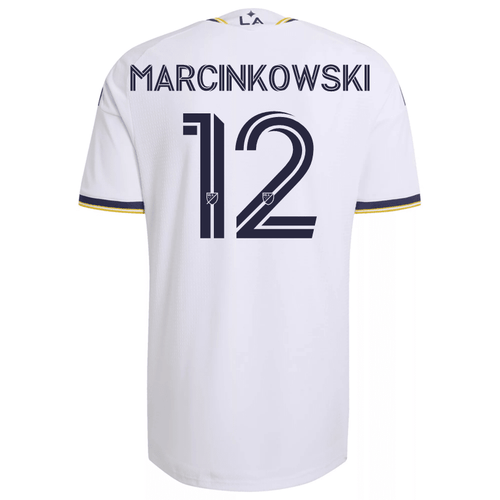 adidas Men's Marcinkowski LA Galaxy Authentic Match Home Jersey 26/27 (White) - M