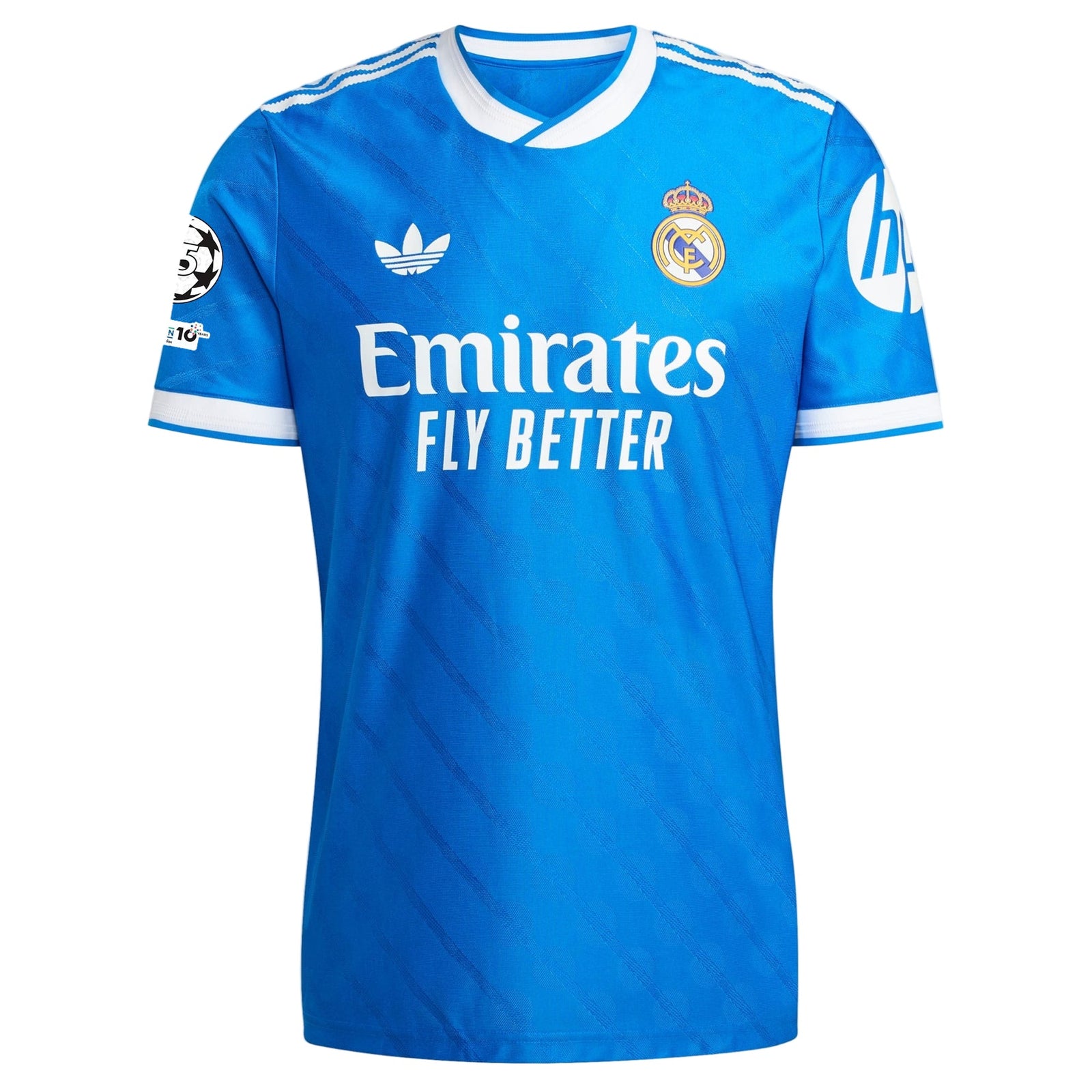 adidas Men's Mbappe Real Madrid 25/26 Authentic Third Jersey w/ Champions League Patches (Blue) | SoccerWearhouse
