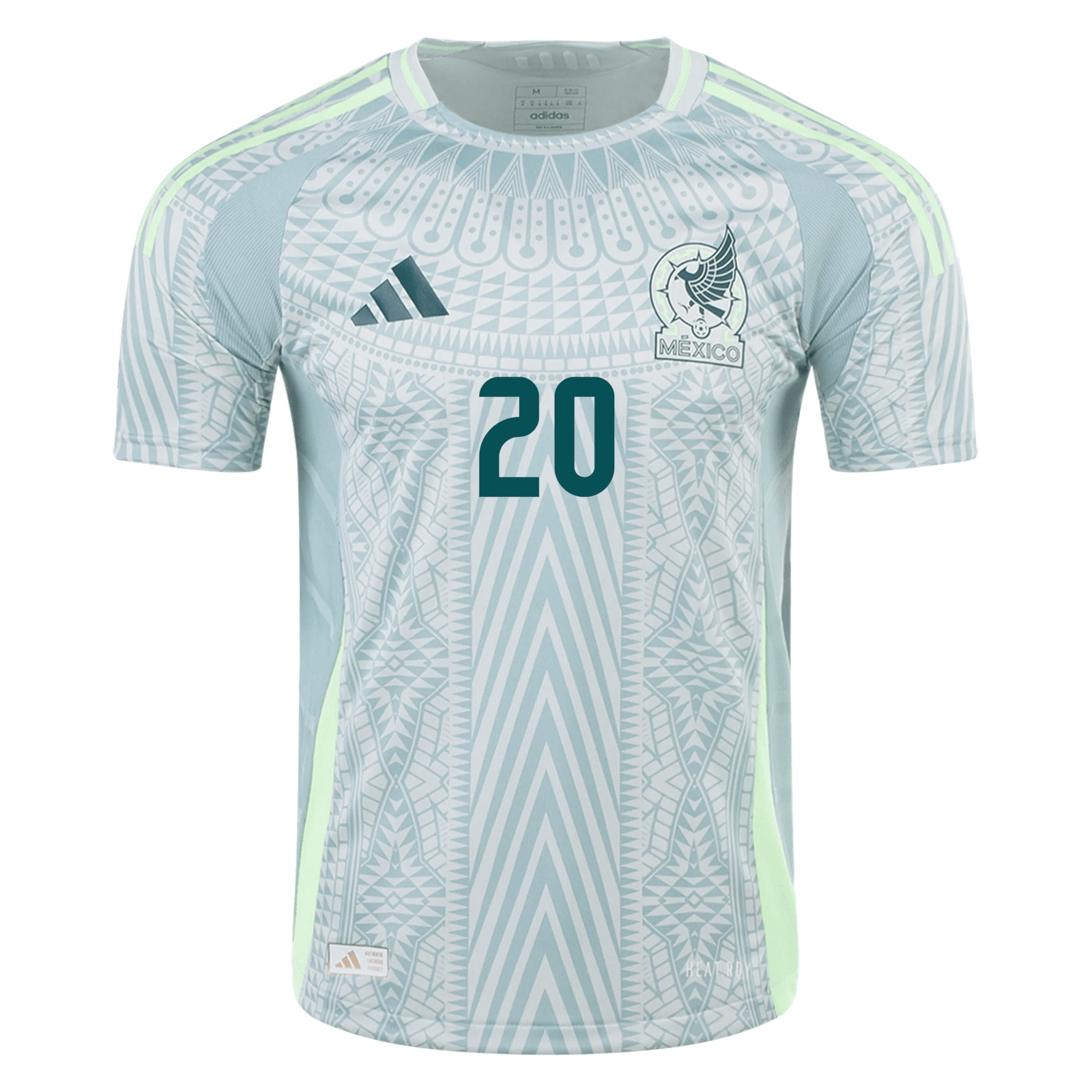 adidas Mens Mexico Authentic Henry Martín Away Jersey 24/25 (Linen Green) | SoccerWearhouse