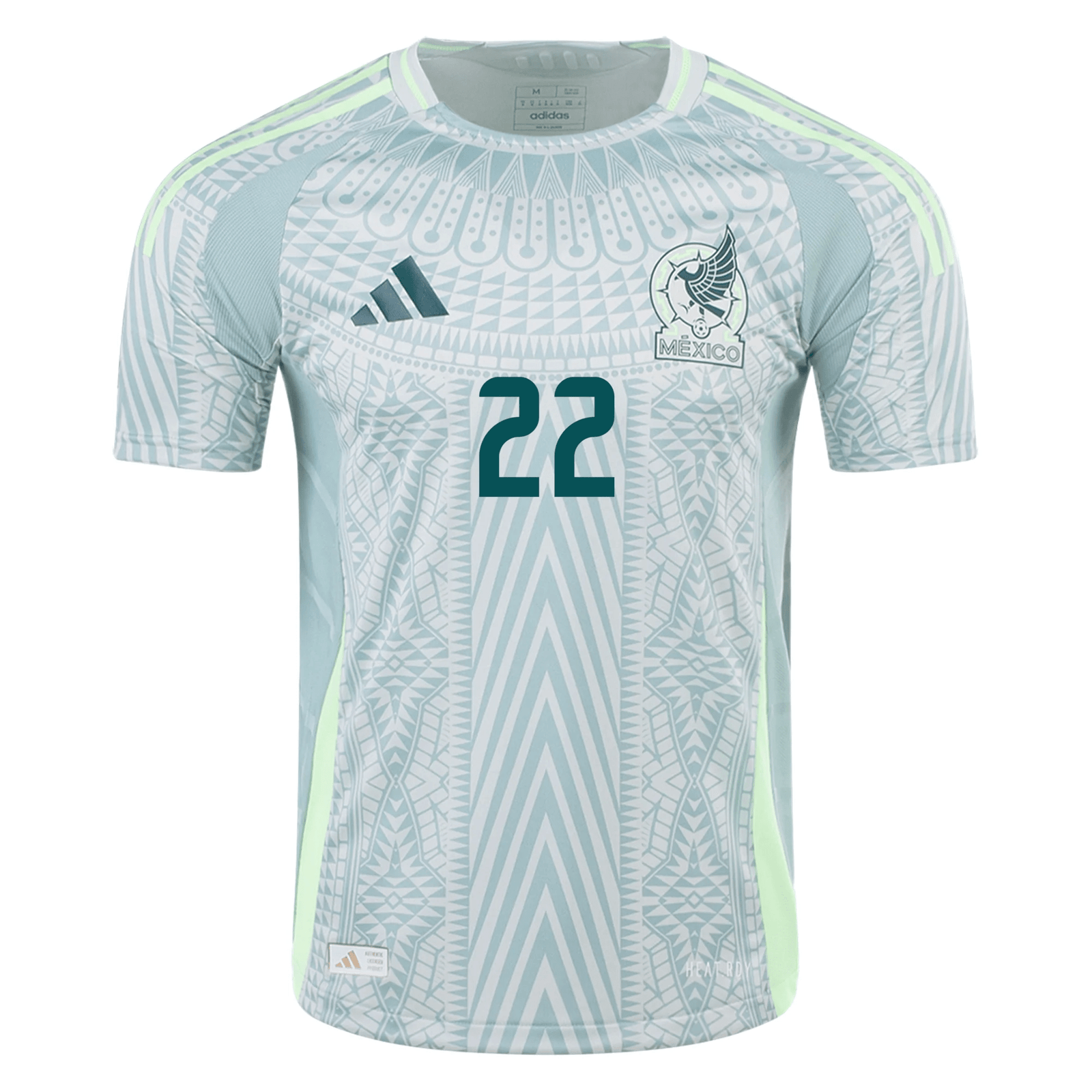 adidas Mens Mexico Authentic Hirving Lozano Away Jersey 24/25 (Linen Green) | SoccerWearhouse