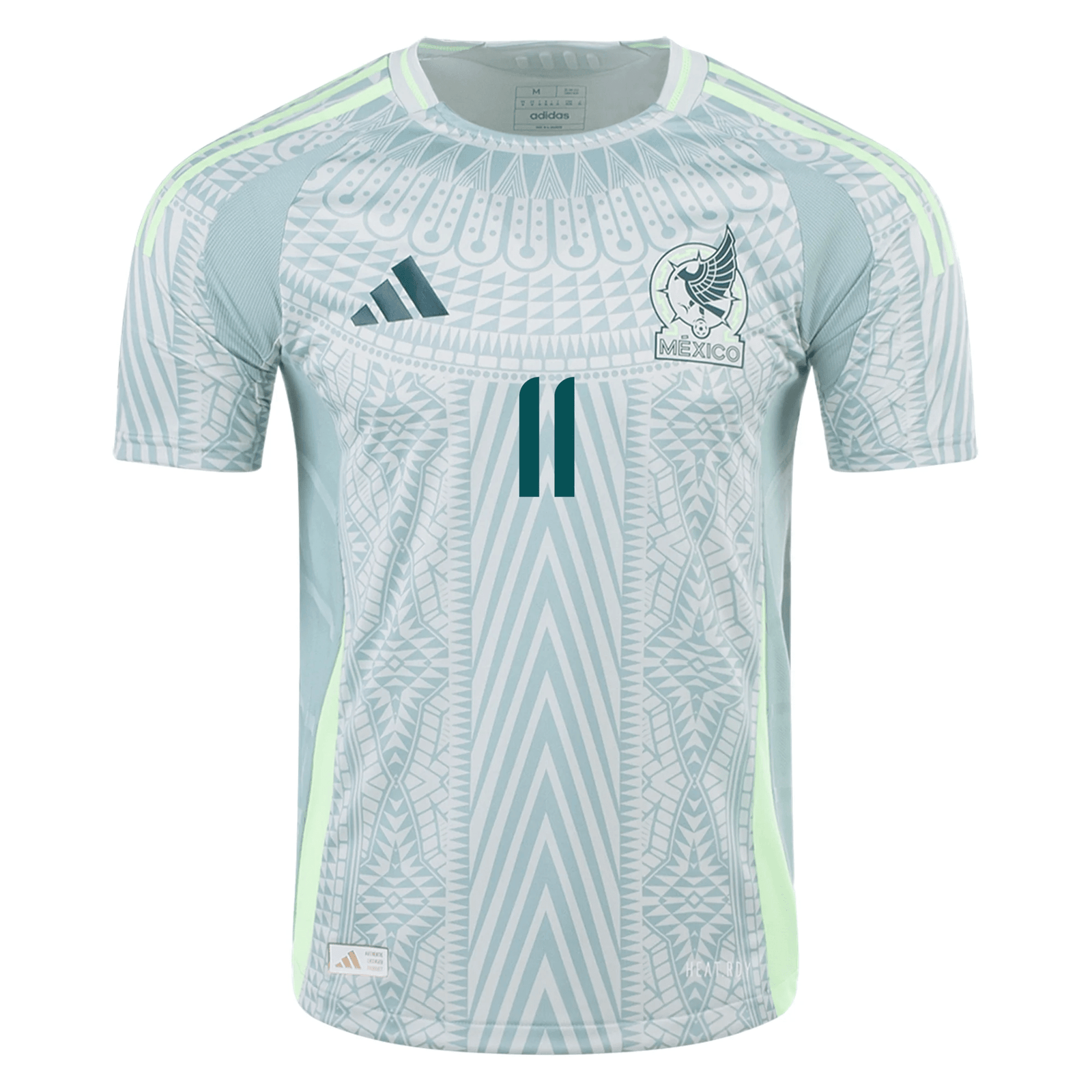 adidas Mens Mexico Authentic Santiago Giménez Away Jersey 24/25 (Linen Green) | SoccerWearhouse