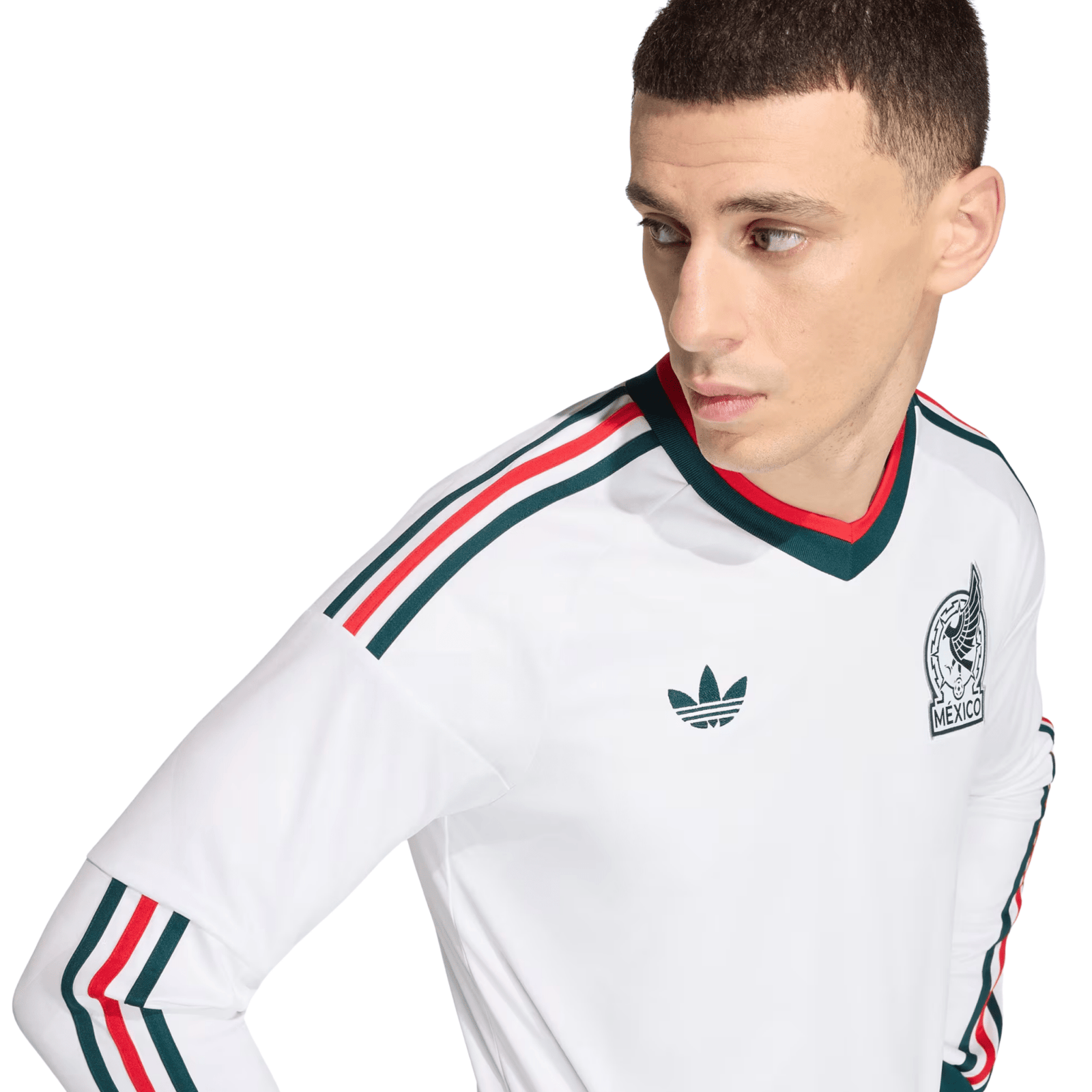 adidas Mens Mexico Long Sleeve Away Jersey 2026 (White) | SoccerWearhouse