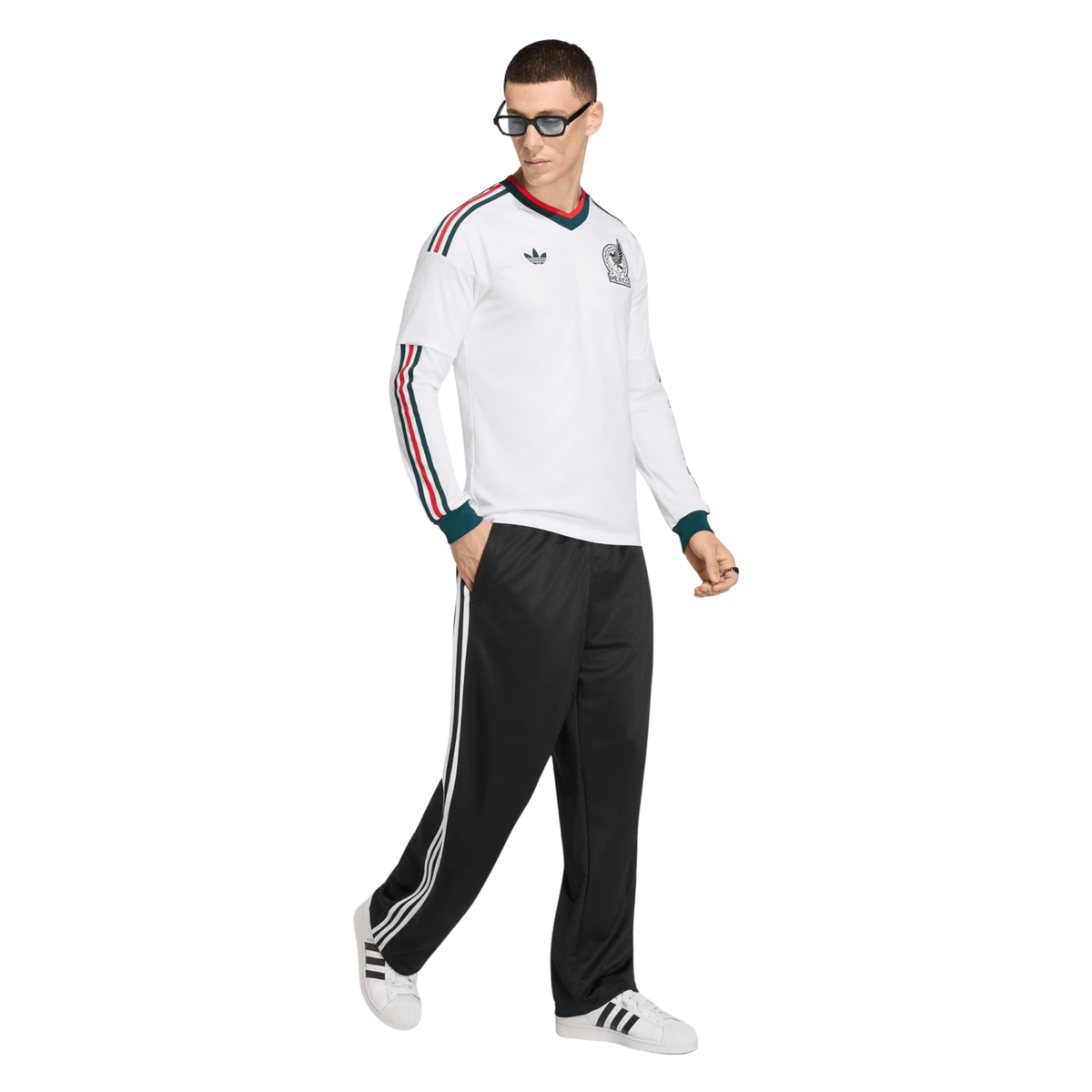 adidas Mens Mexico Long Sleeve Away Jersey 2026 (White) | SoccerWearhouse