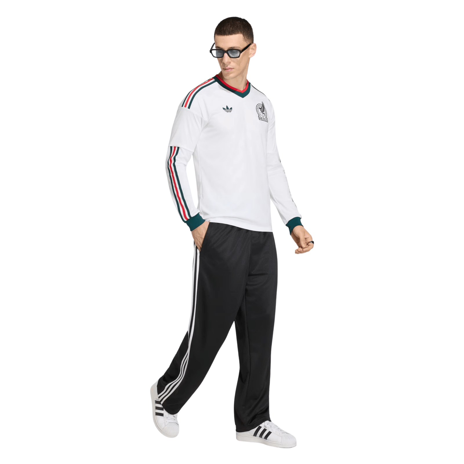 adidas Mens Mexico Long Sleeve Away Jersey 2026 (White) | SoccerWearhouse