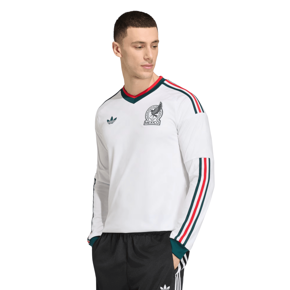 adidas Mens Mexico Long Sleeve Away Jersey 2026 (White) | SoccerWearhouse