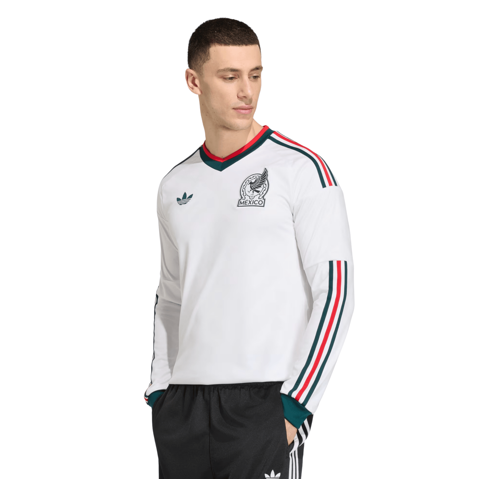 adidas Mens Mexico Long Sleeve Away Jersey 2026 (White) | SoccerWearhouse