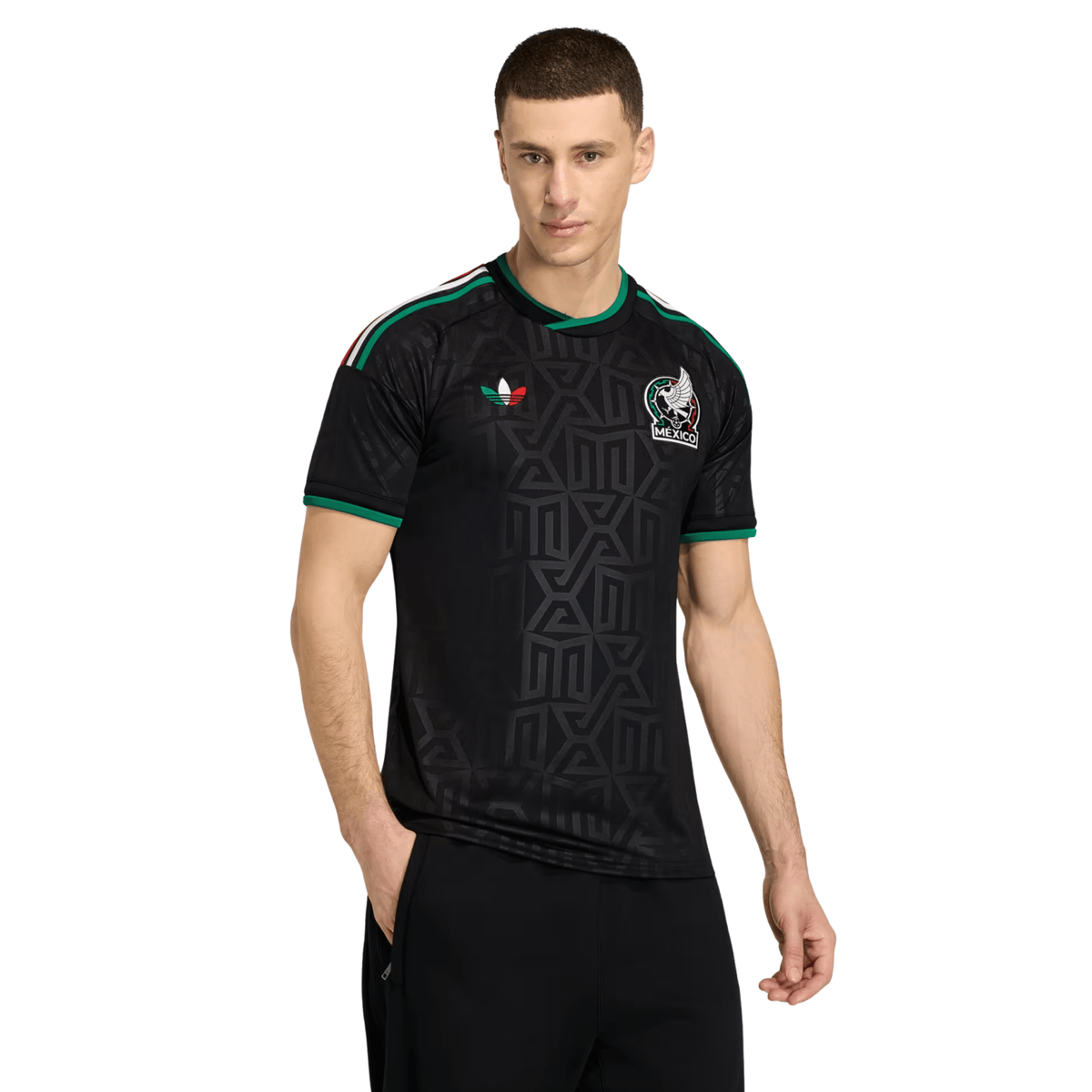 adidas Men's Mexico Santiago Gimenez Stadium Third Jersey 25/26 (Black) | SoccerWearhouse