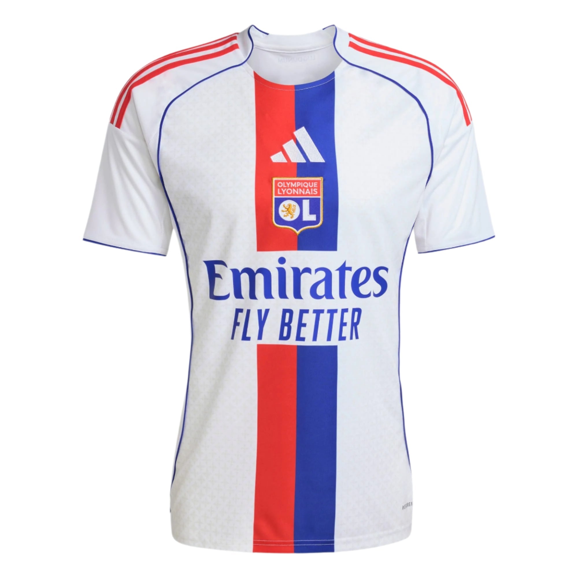アディダスOlympique Lyonnais サッカーシャツ M adidas Men's Olympique Lyonnais Home Jersey 25/26 (White)