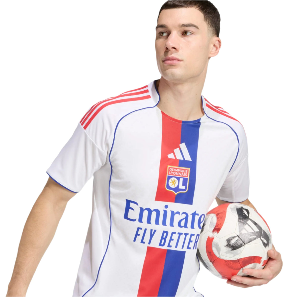 adidas Men's Olympique Lyonnais Home Jersey 25/26 (White) | SoccerWearhouse