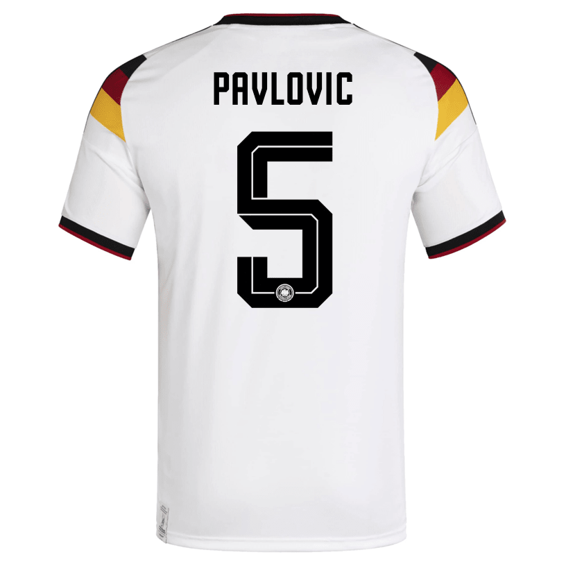 adidas Men's Pavlovic Germany Home World Cup Jersey 2026 (White/Black) | SoccerWearhouse