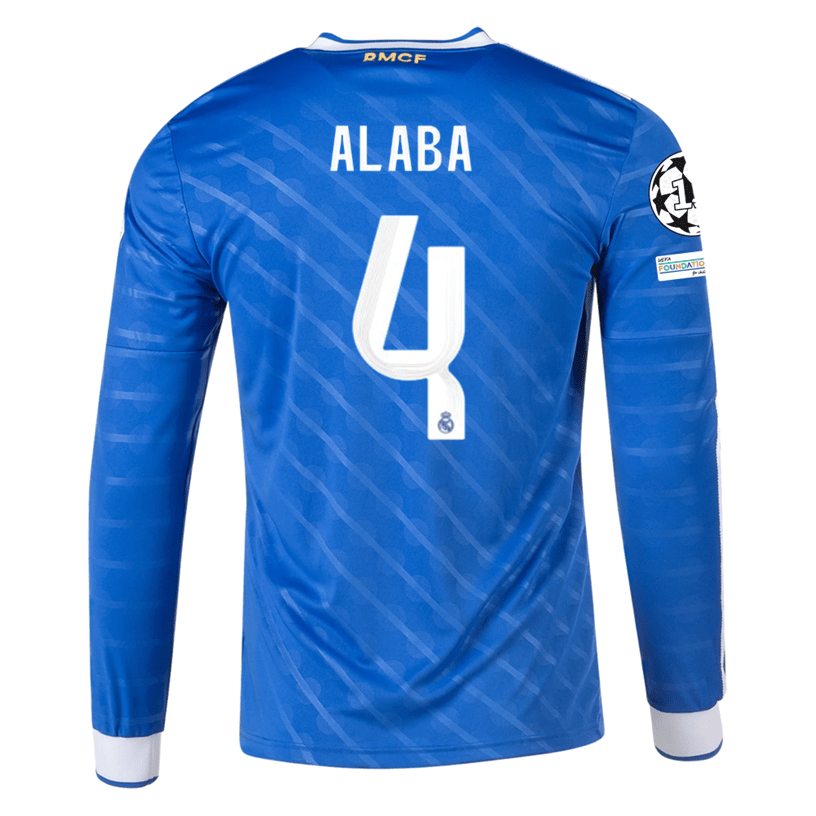 adidas Men's Real Madrid Alaba Long Sleeve Third Jersey w/ Champions L