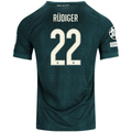 adidas Men's Real Madrid Antonio Rüdiger Match Authentic Away Jersey w/ Champions League Patches 26/27 (Green)