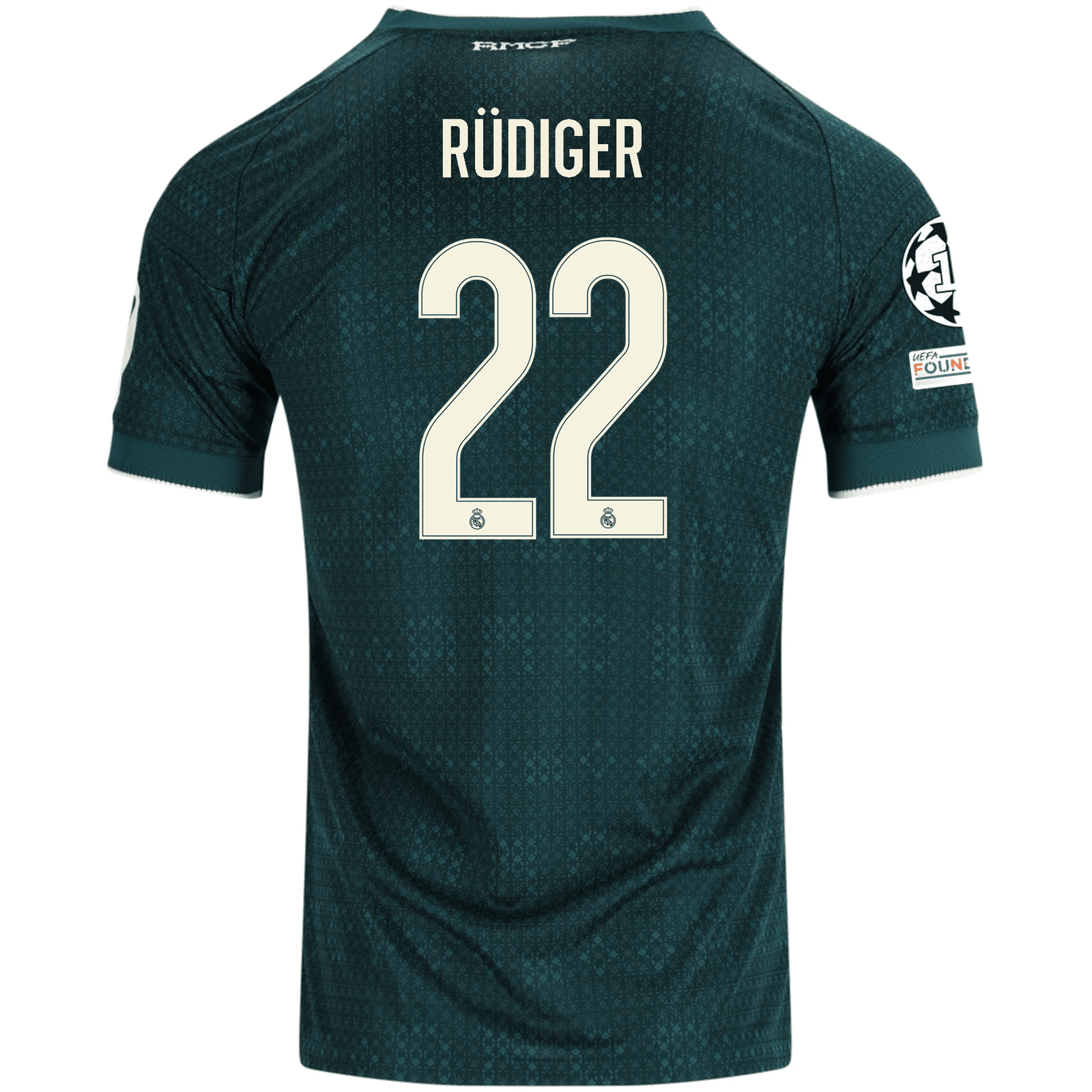 adidas Men's Real Madrid Antonio Rüdiger Match Authentic Away Jersey w/ Champions League Patches 26/27 (Green) | SoccerWearhouse