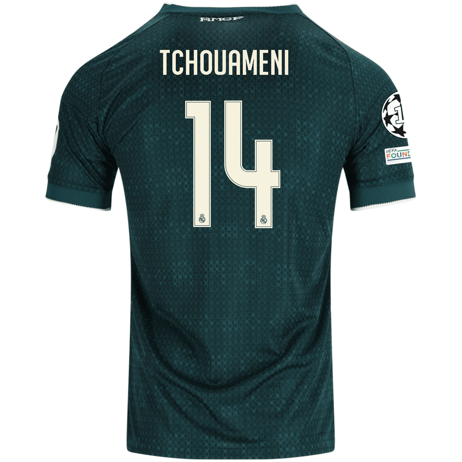 adidas Men's Real Madrid Aurélien Tchouaméni Match Authentic Away Jersey w/ Champions League Patches 26/27 (Green) | SoccerWearhouse
