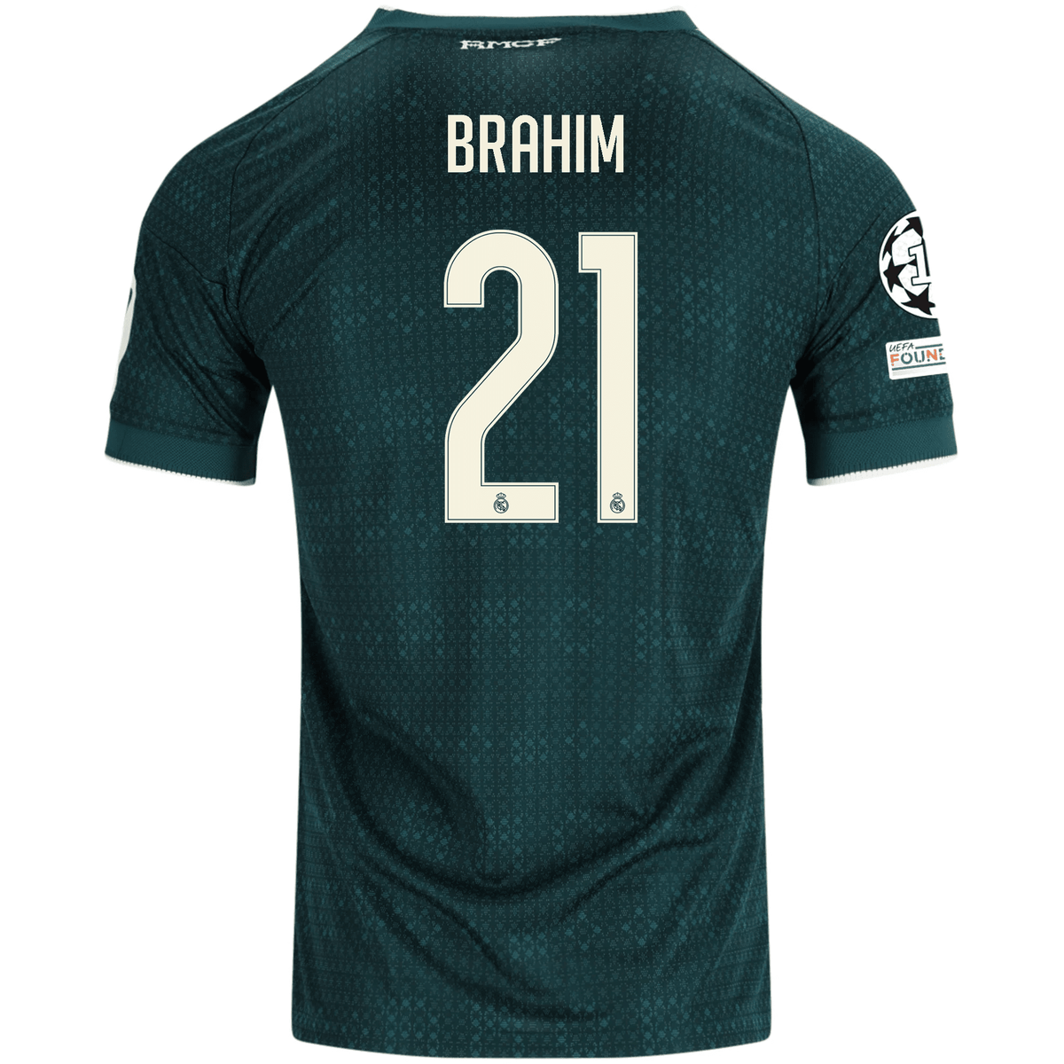 adidas Men's Real Madrid Brahim Díaz Match Authentic Away Jersey w/ Champions League Patches 26/27 (Green) | SoccerWearhouse
