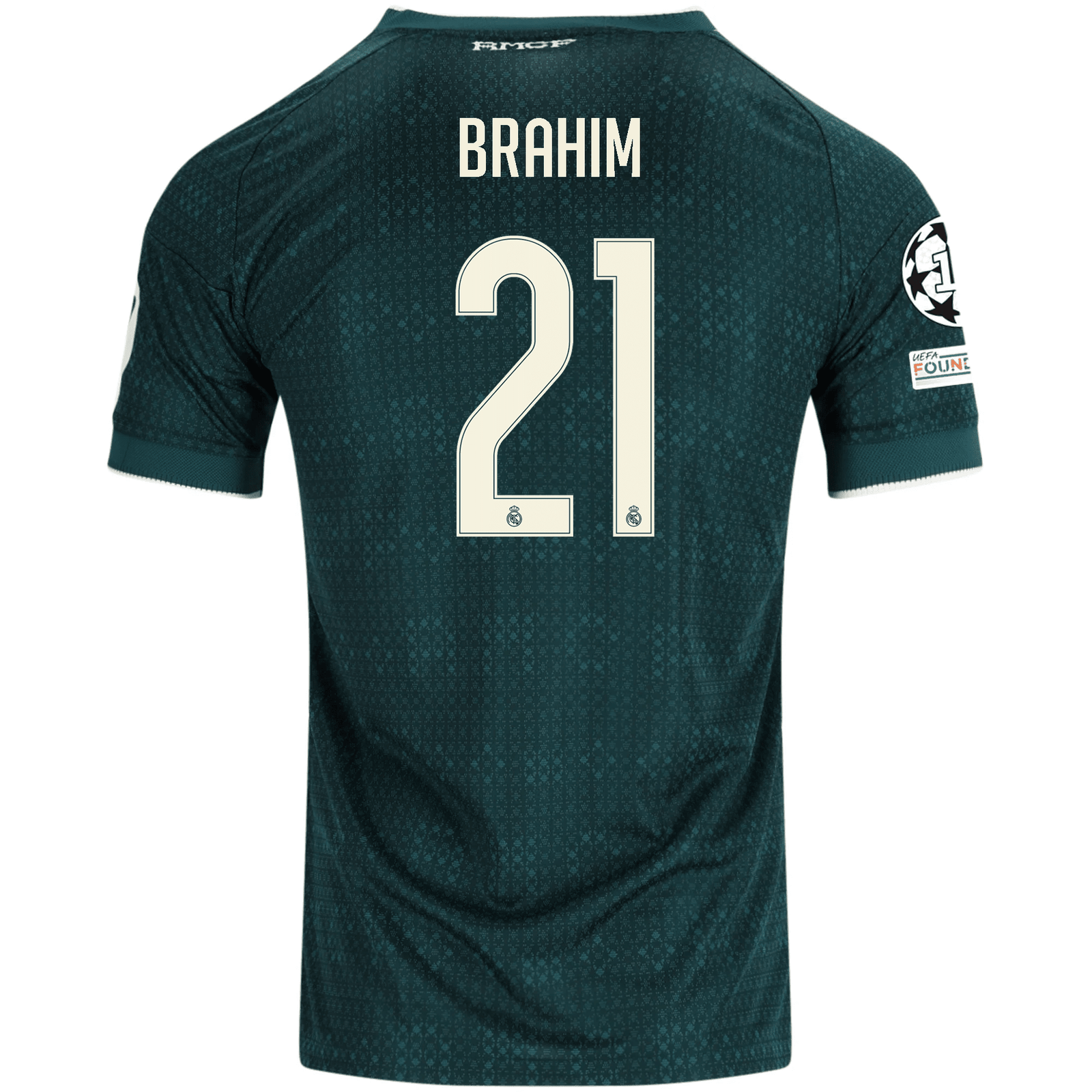 adidas Men's Real Madrid Brahim Díaz Match Authentic Away Jersey w/ Champions League Patches 26/27 (Green) | SoccerWearhouse
