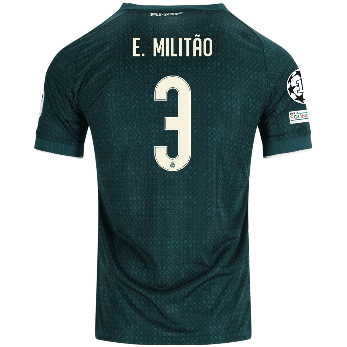 adidas Men's Real Madrid Éder Militão Match Authentic Away Jersey w/ Champions League Patches 26/27 (Green) | SoccerWearhouse
