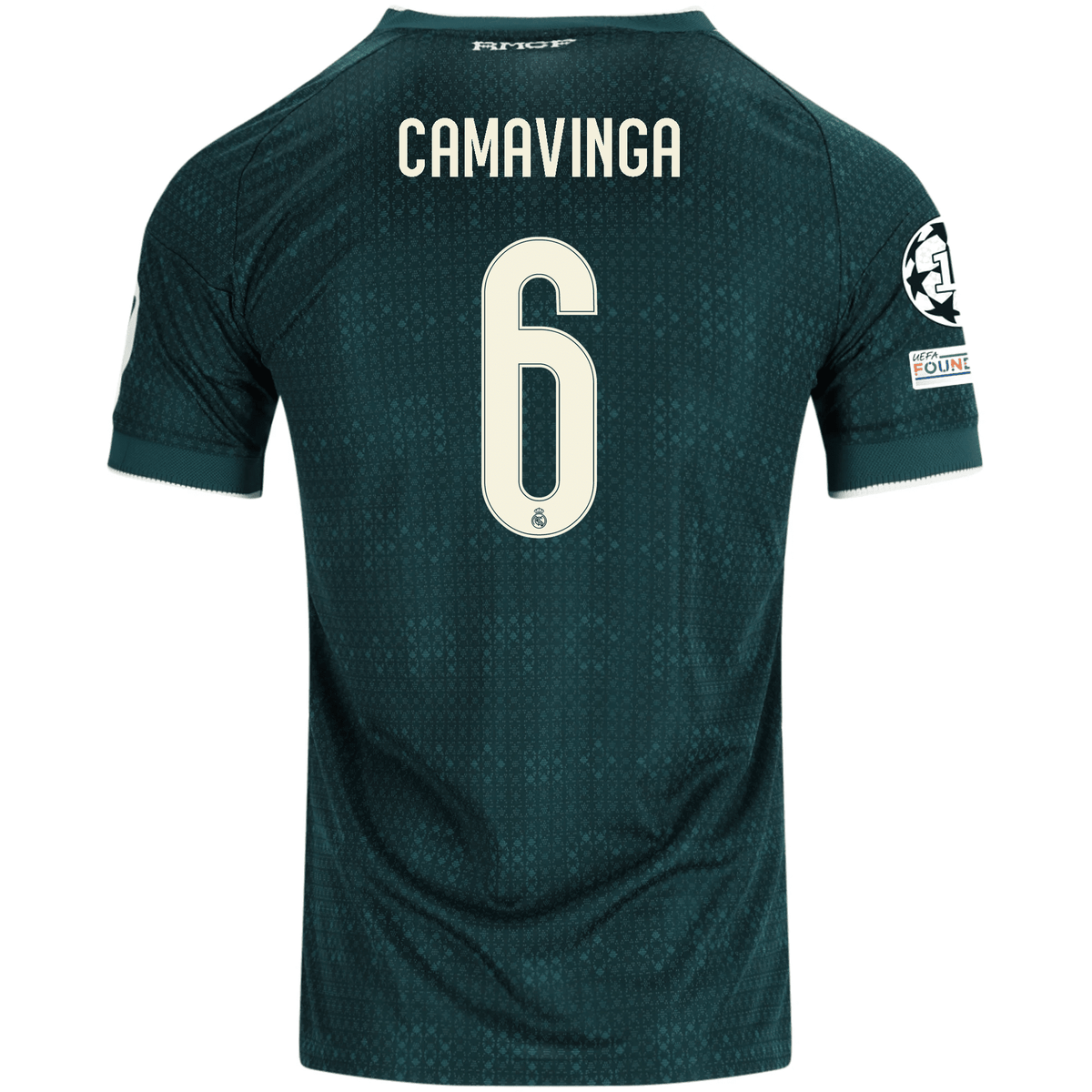 adidas Men's Real Madrid Eduardo Camavinga Match Authentic Away Jersey w/ Champions League Patches 26/27 (Green) | SoccerWearhouse