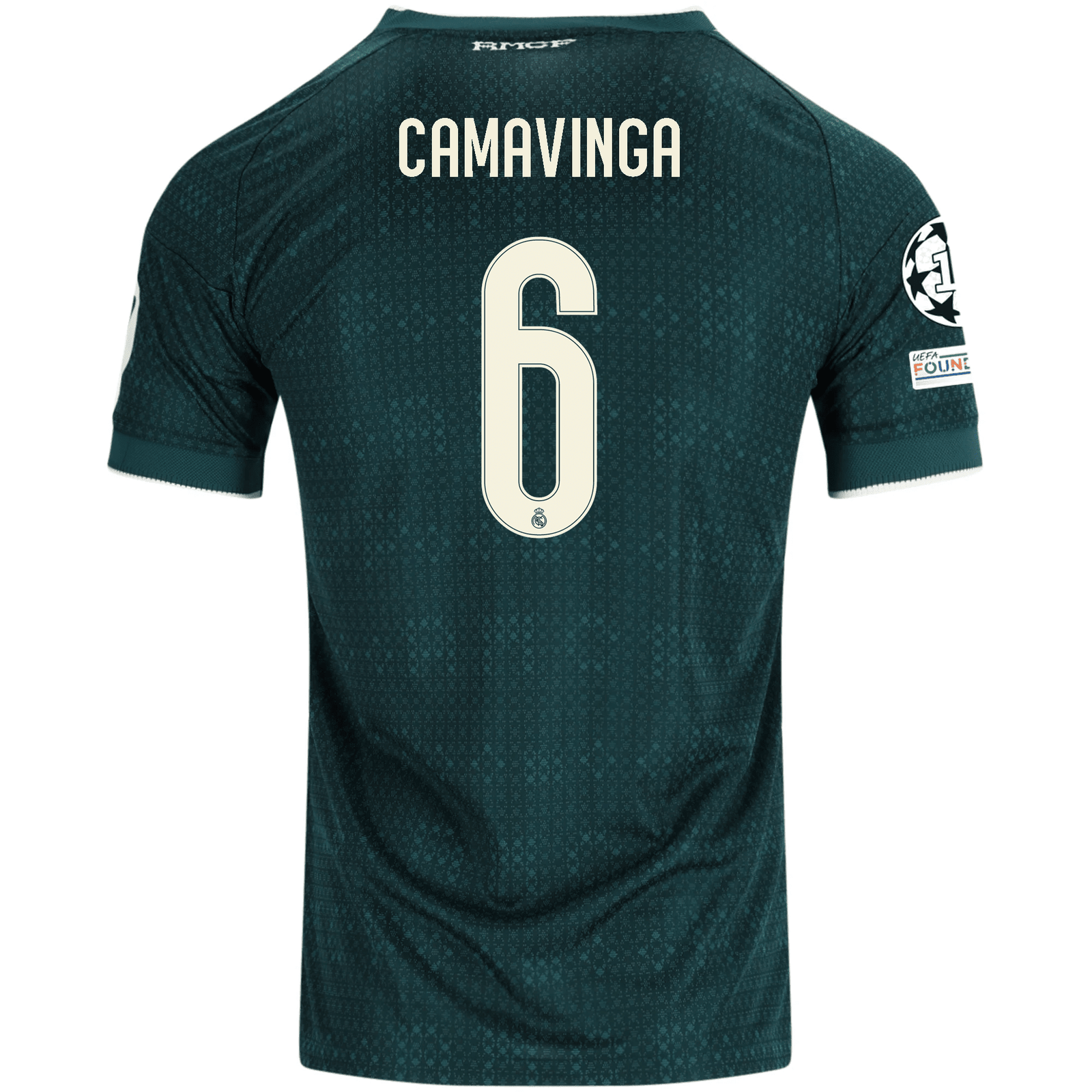 adidas Men's Real Madrid Eduardo Camavinga Match Authentic Away Jersey w/ Champions League Patches 26/27 (Green) | SoccerWearhouse