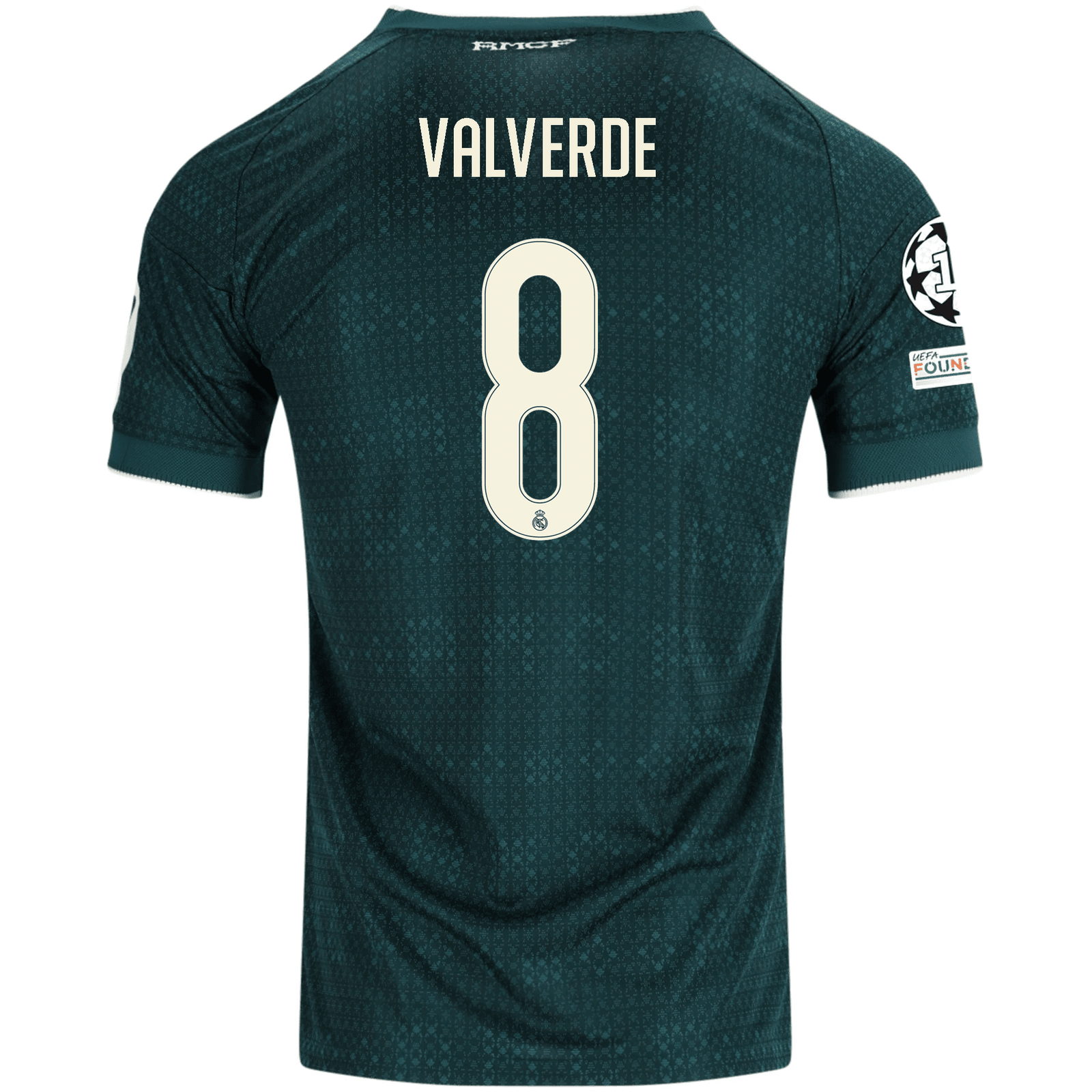 adidas Men's Real Madrid Federico Valverde Match Authentic Away Jersey w/ Champions League Patches 26/27 (Green) | SoccerWearhouse