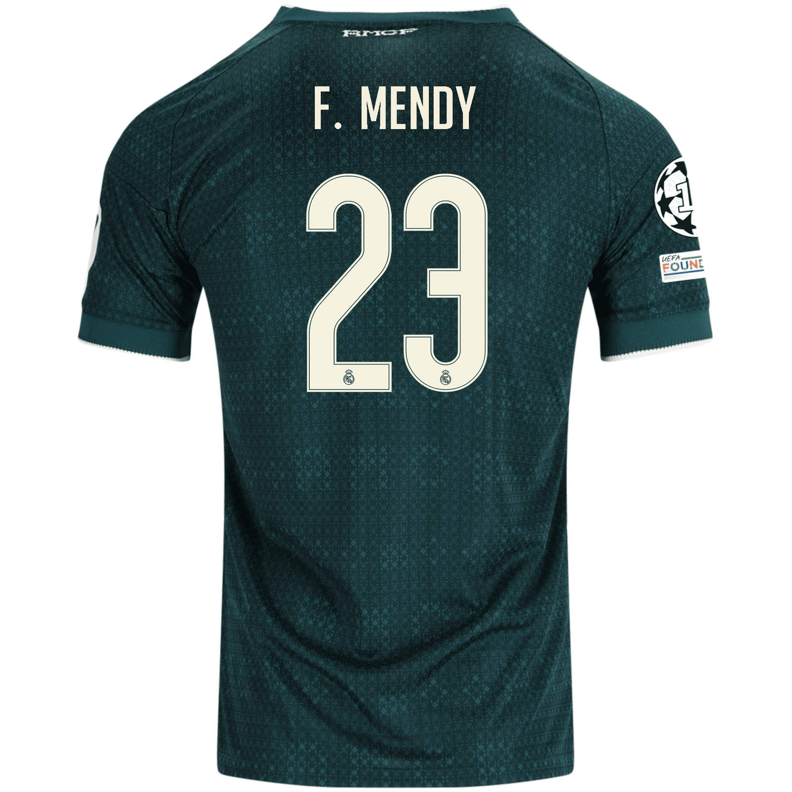 adidas Men's Real Madrid Ferland Mendy Match Authentic Away Jersey w/ Champions League Patches 26/27 (Green) | SoccerWearhouse
