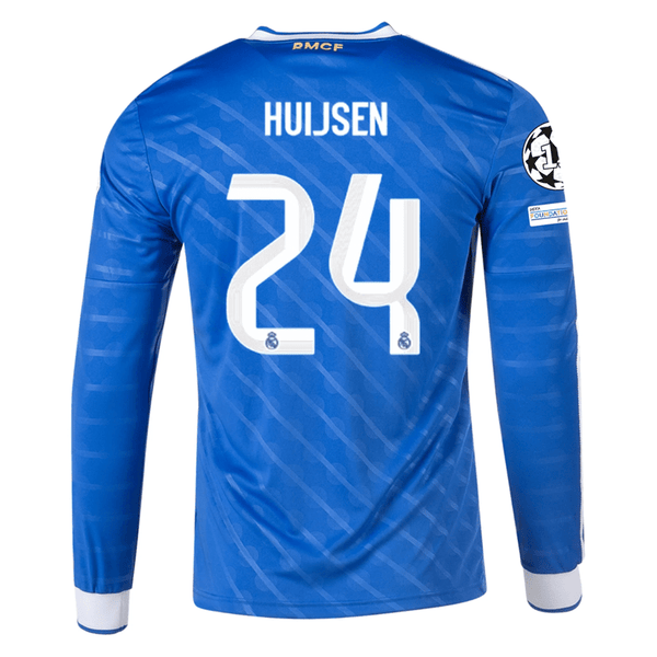 adidas Men's Real Madrid Huijsen Long Sleeve Third Jersey w/ Champions