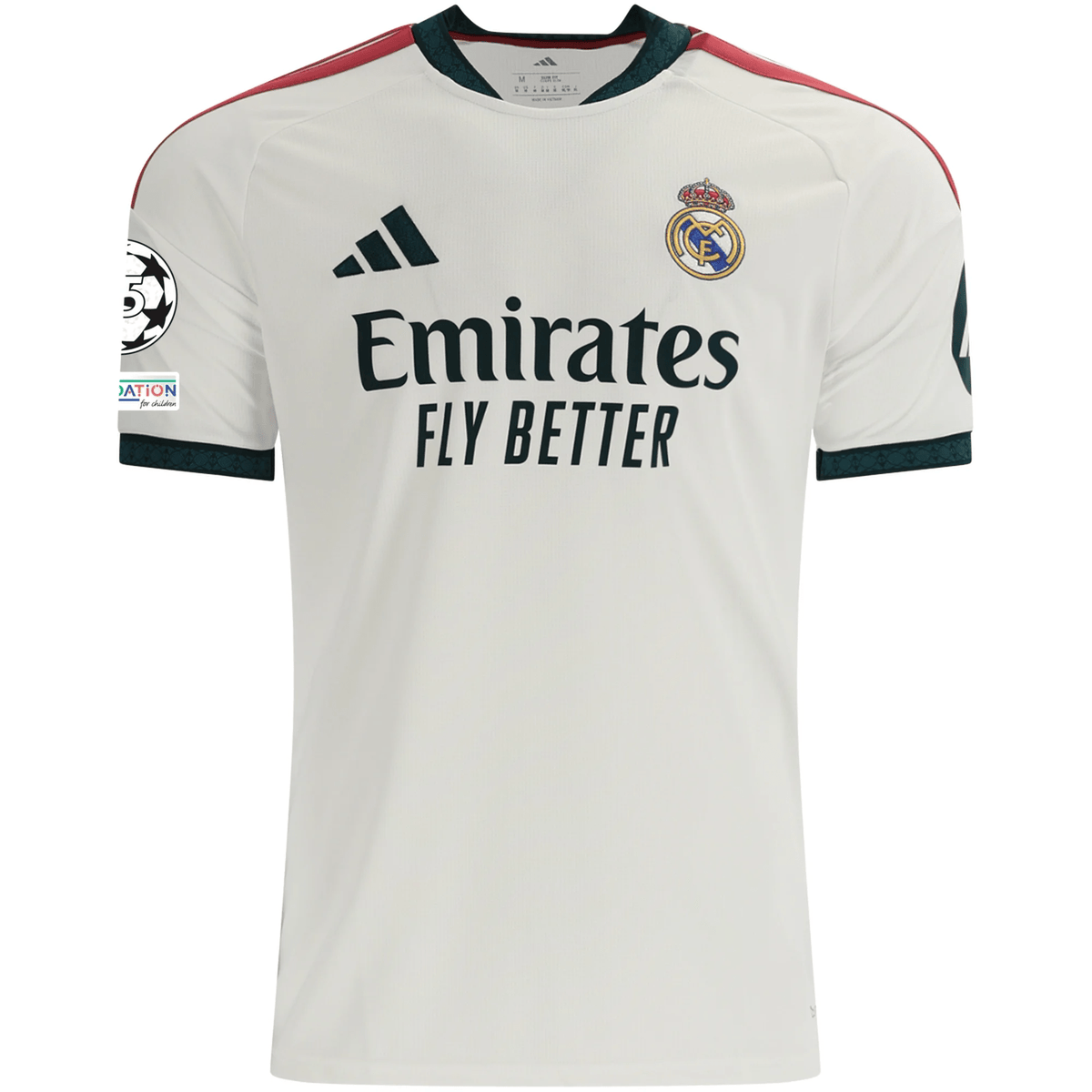 adidas Mens Real Madrid Jude Bellingham Home Jersey w/ Champions League Patches 26/27 (White) | SoccerWearhouse
