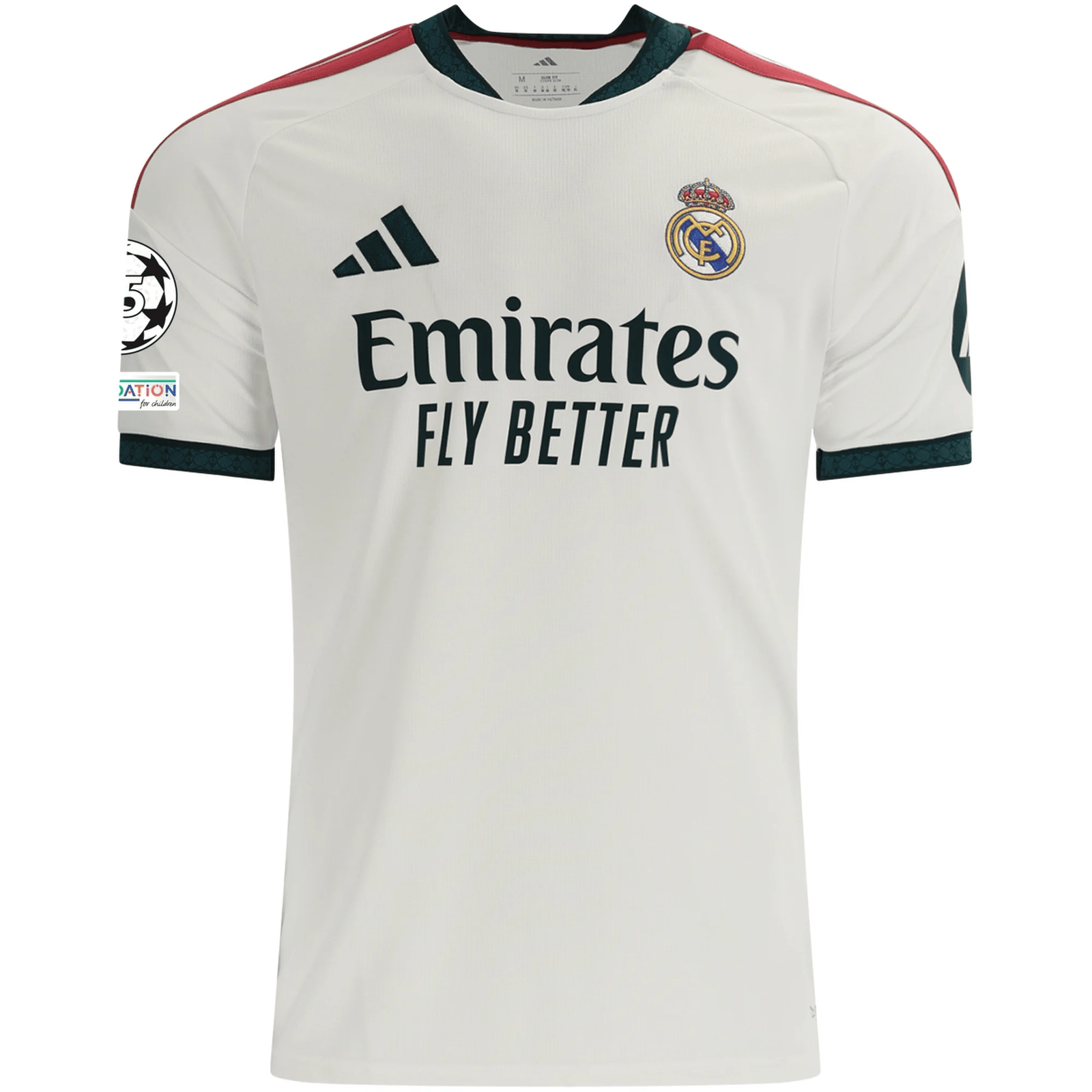 adidas Mens Real Madrid Jude Bellingham Home Jersey w/ Champions League Patches 26/27 (White) | SoccerWearhouse