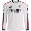 adidas Mens Real Madrid Long Sleeve Home Jersey w/ Champions League Patches 26/27 (White)