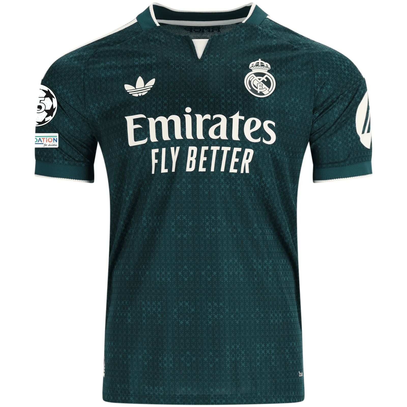 adidas Men's Real Madrid Jude Bellingham Match Authentic Away Jersey w/ Champions League Patches 26/27 (Green) | SoccerWearhouse