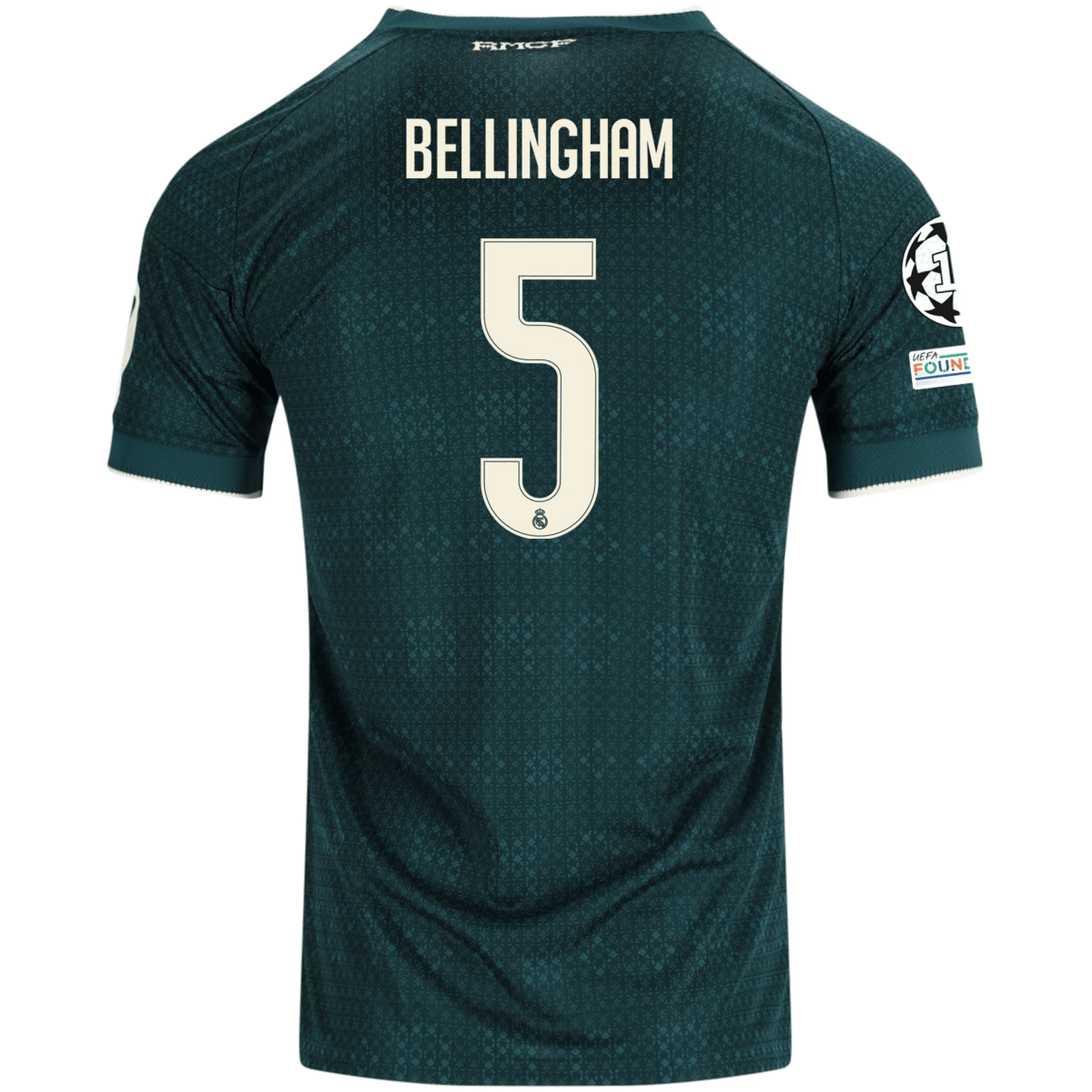 adidas Men's Real Madrid Jude Bellingham Match Authentic Away Jersey w/ Champions League Patches 26/27 (Green) | SoccerWearhouse