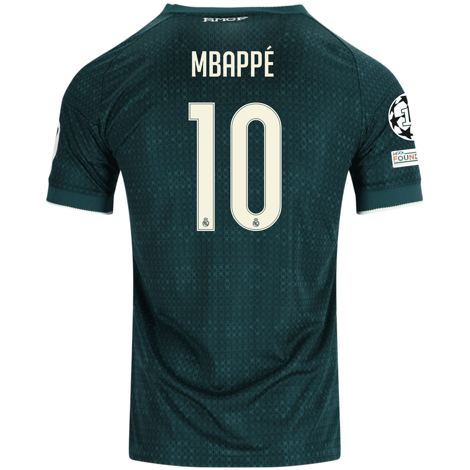 adidas Men's Real Madrid Kylian Mbappé Match Authentic Away Jersey w/ Champions League Patches 26/27 (Green) | SoccerWearhouse