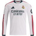 adidas Mens Real Madrid Long Sleeve Authentic Home Jersey 26/27 (White)