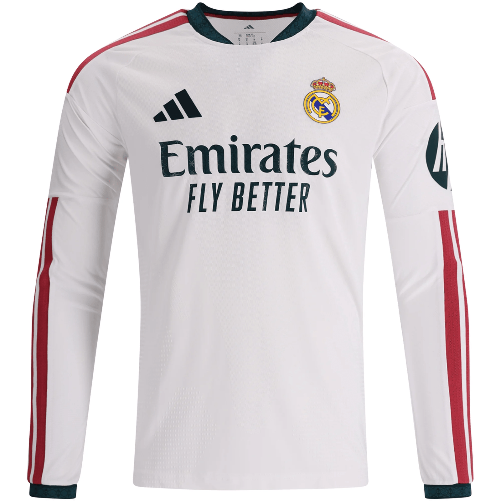 adidas Mens Real Madrid Long Sleeve Authentic Home Jersey 26/27 (White) | SoccerWearhouse