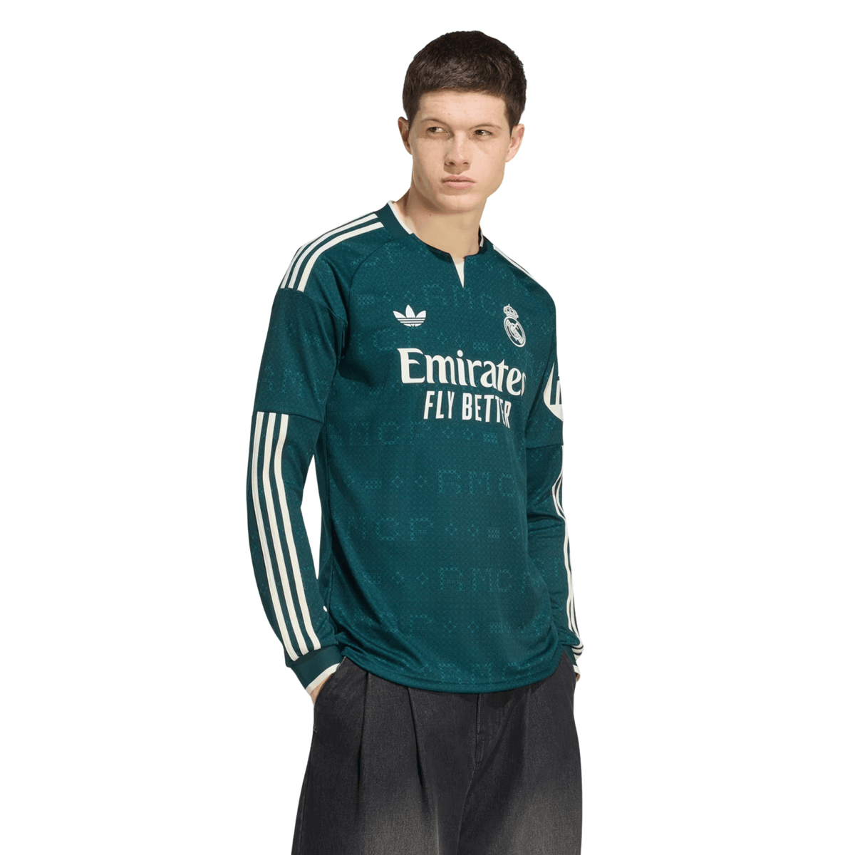 adidas Mens Real Madrid Long Sleeve Away Jersey 26/27 (Green) | SoccerWearhouse