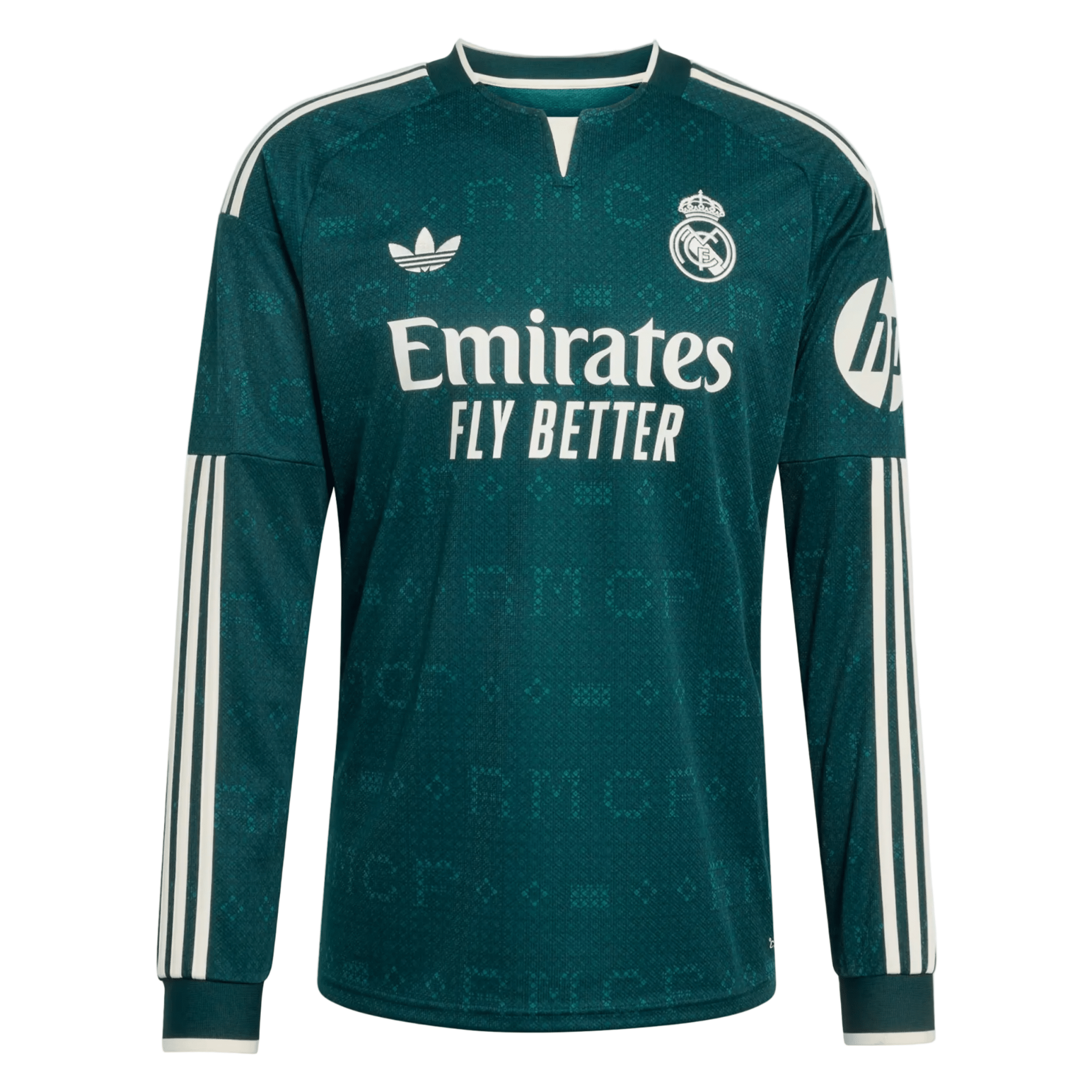 adidas Mens Real Madrid Long Sleeve Away Jersey 26/27 (Green)