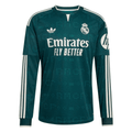 adidas Mens Real Madrid Long Sleeve Away Jersey 26/27 (Green)