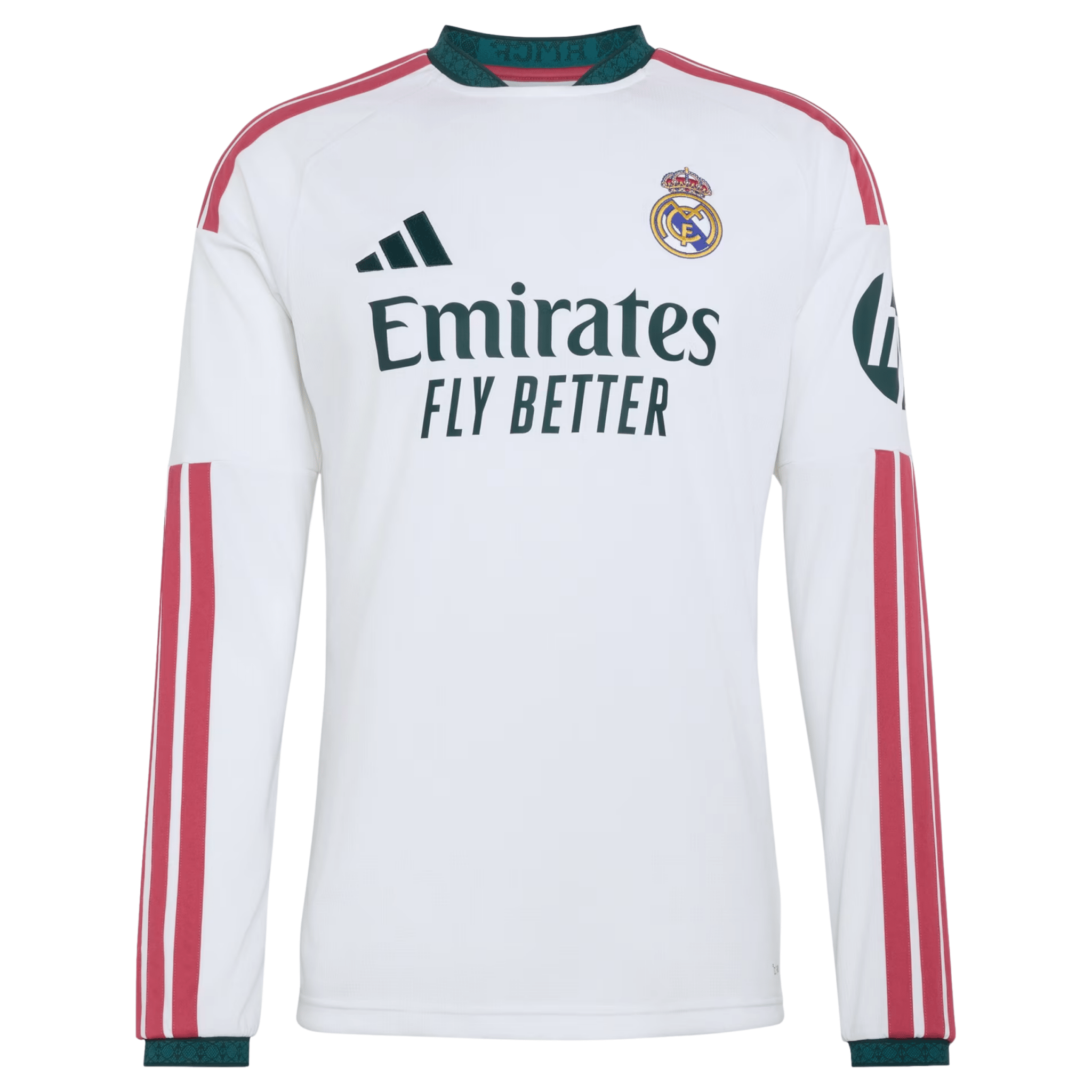 adidas Mens Real Madrid Long Sleeve Home Jersey 26/27 (White)