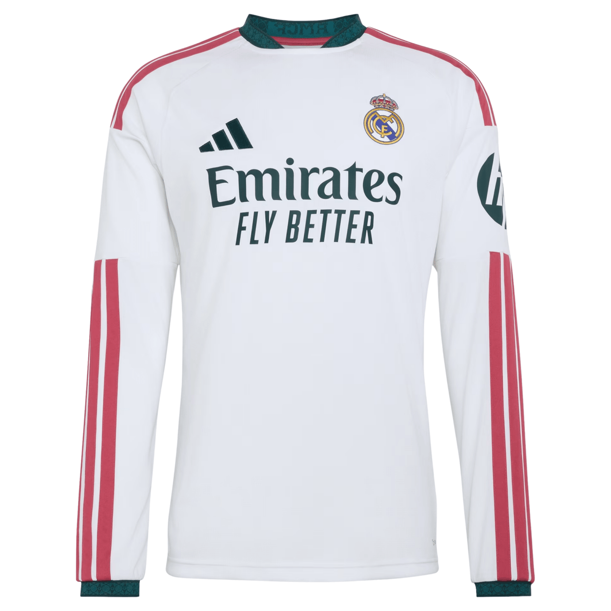 adidas Mens Real Madrid Long Sleeve Home Jersey 26/27 (White) | SoccerWearhouse
