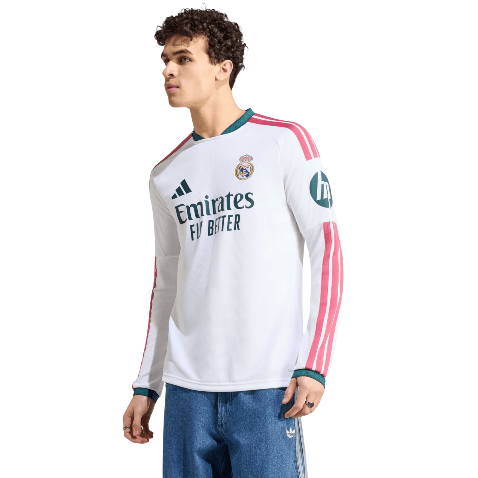 adidas Mens Real Madrid Long Sleeve Home Jersey 26/27 (White) | SoccerWearhouse