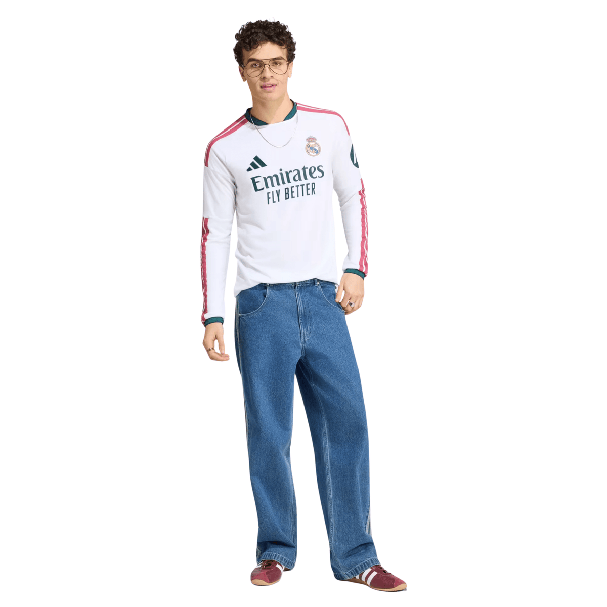 adidas Mens Real Madrid Long Sleeve Home Jersey 26/27 (White) | SoccerWearhouse