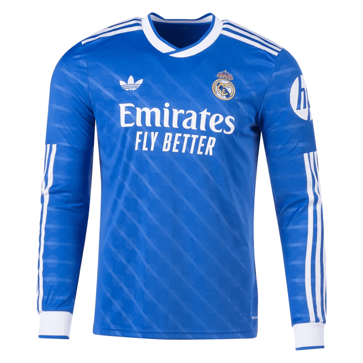 adidas Men's Real Madrid Long Sleeve Third Jersey 25/26 (Blue/White) | SoccerWearhouse