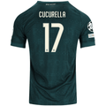 adidas Men's Real Madrid Marc Cucurella Match Authentic Away Jersey w/ Champions League Patches 26/27 (Green)