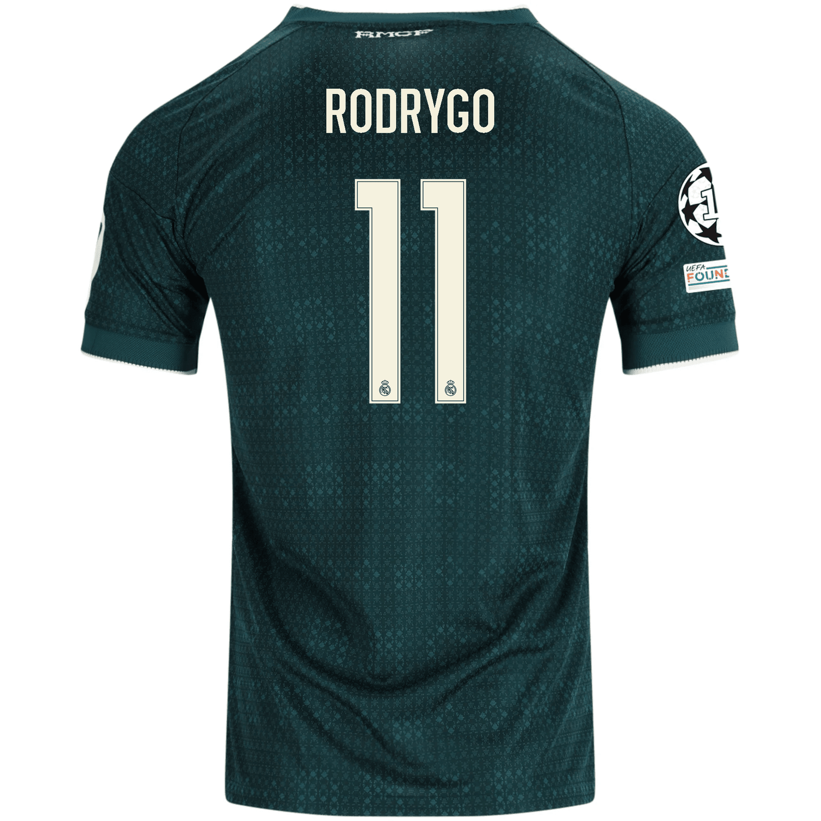 adidas Men's Real Madrid Rodrygo Silva de Goes Match Authentic Away Jersey w/ Champions League Patches 26/27 (Green) | SoccerWearhouse